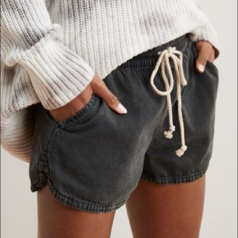 Aerie Chambray Shorts Smoked Gray XL